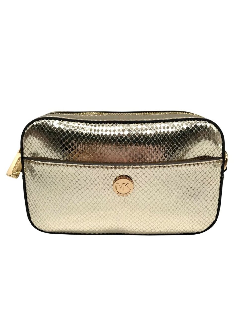 Michael Kors Metallic Gold Leather Maisie 2-In-1 Camera Crossbody Bag